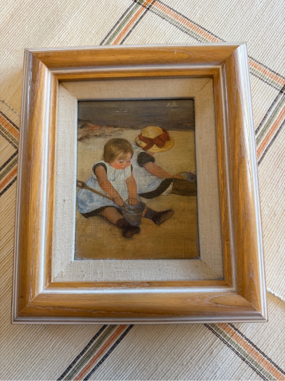 Framed Vintage Beach Scene Art Print Mary Cassatt